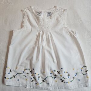 Green Dog Bumblebee Smocked Embroidered Children's Cotton Top - Vintagey sz 6X